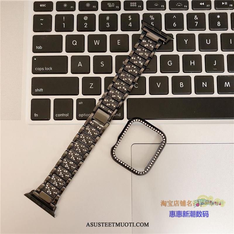 Apple Watch Series 3 Kuori Kuoret Rhinestone Inlay Musta