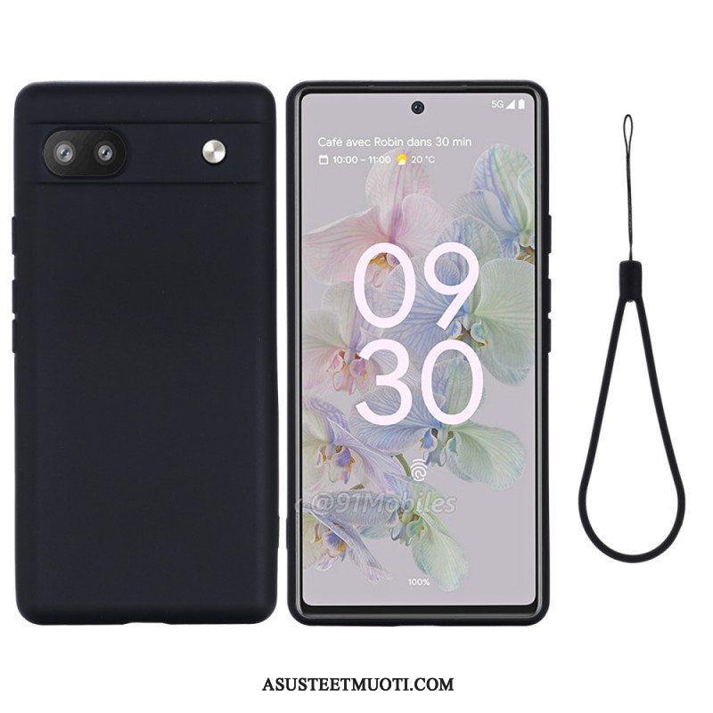 Case Google Pixel 6A Suojaketju Kuori Strappy Nestemäinen Silikoni