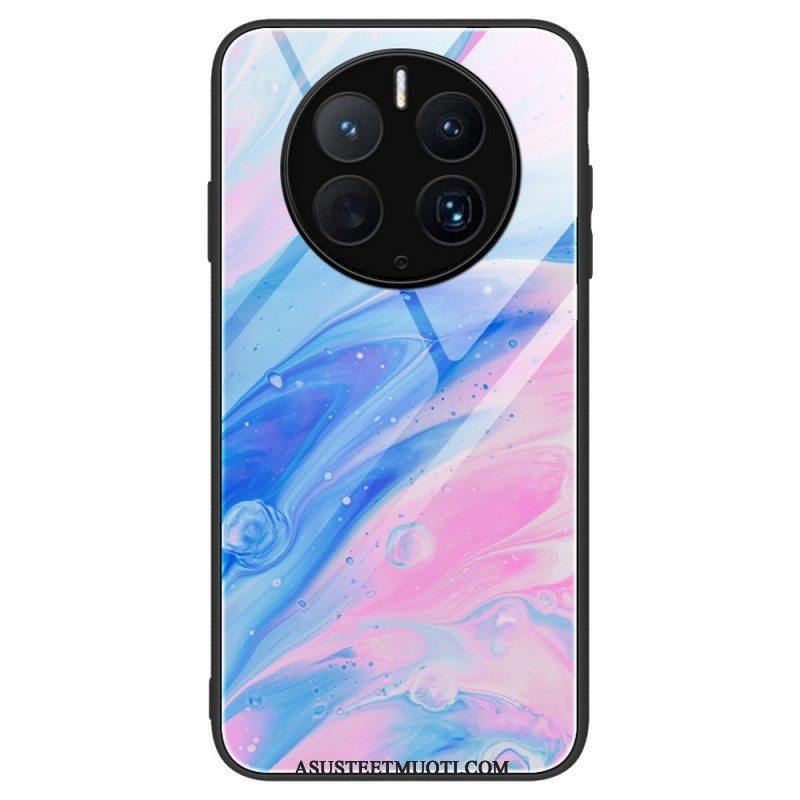 Case Huawei Mate 50 Pro Tyylikäs Marmorinen Karkaistu Lasi