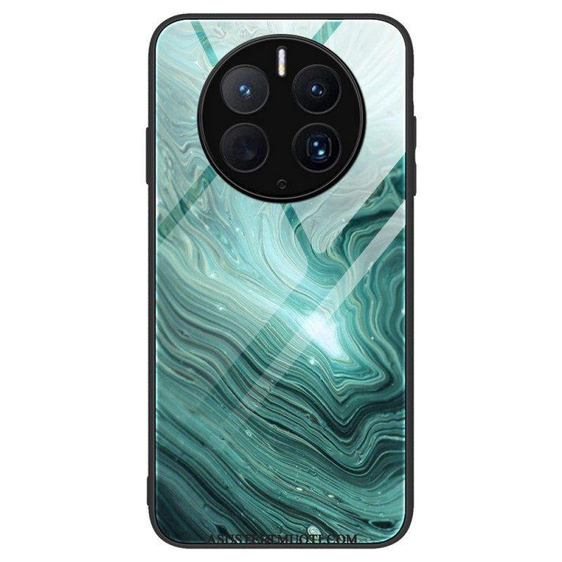 Case Huawei Mate 50 Pro Tyylikäs Marmorinen Karkaistu Lasi