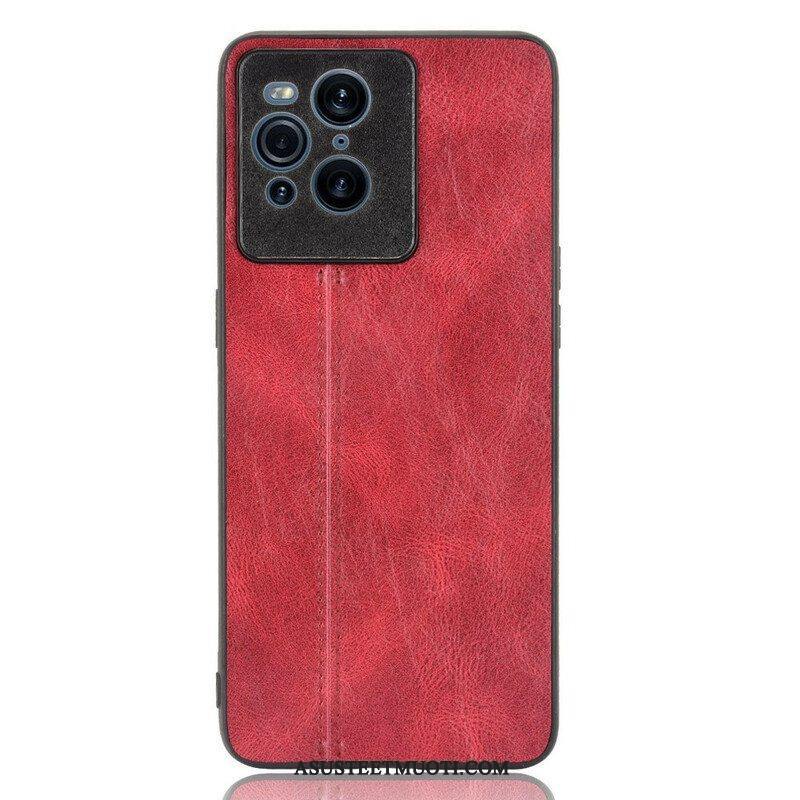 Case Oppo Find X3 Pro Couture-nahkaefekti