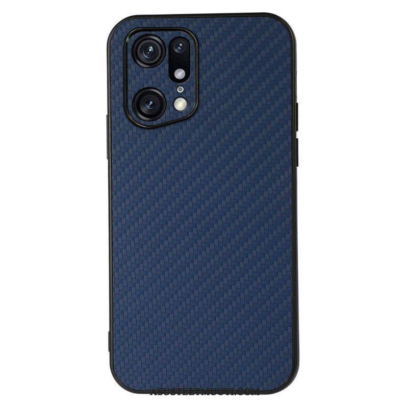 Case Oppo Find X5 Pro Nahkavaikutteinen Hiilikuiturakenne