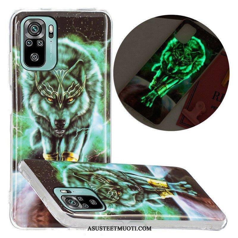 Case Poco M5s Fluoresoiva Wolf-sarja