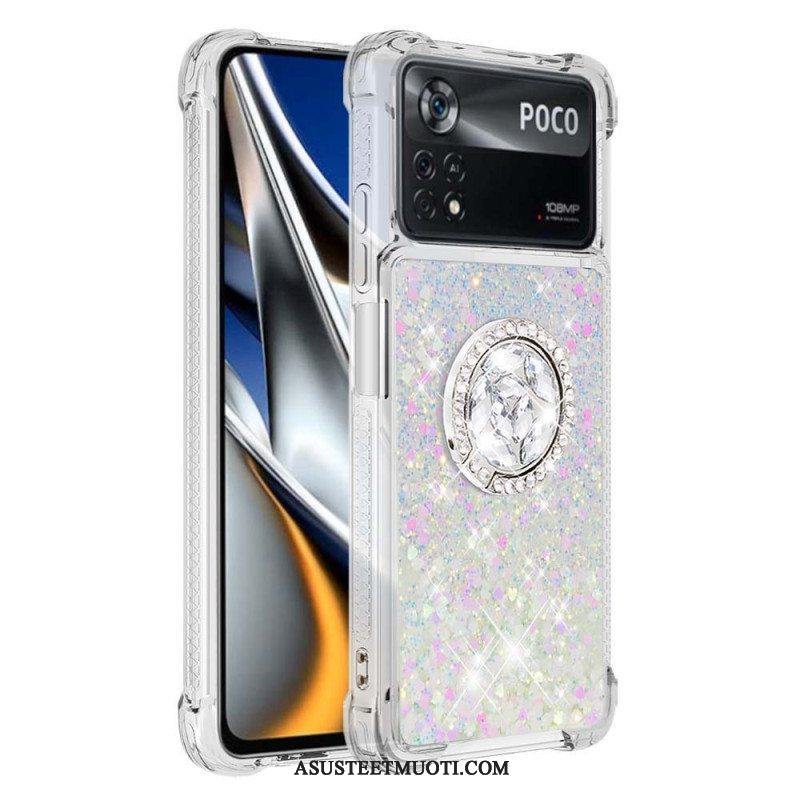 Case Poco X4 Pro 5G Paljetteja Rengastuella