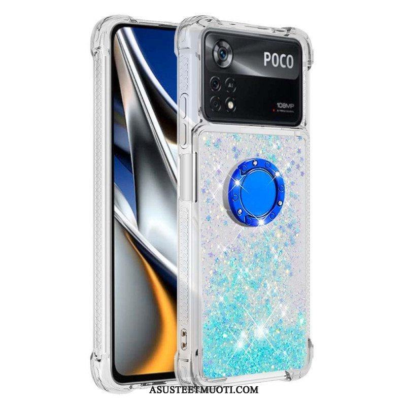 Case Poco X4 Pro 5G Paljetteja Rengastuella