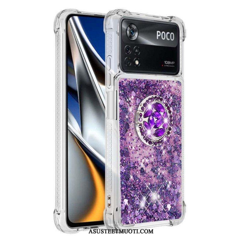Case Poco X4 Pro 5G Paljetteja Rengastuella