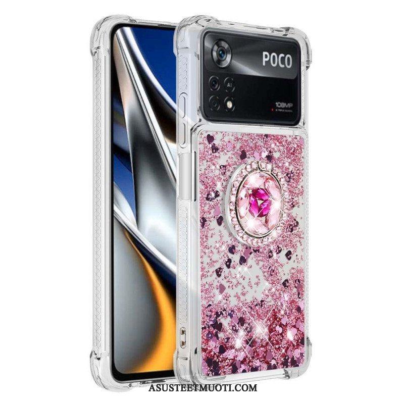 Case Poco X4 Pro 5G Paljetteja Rengastuella