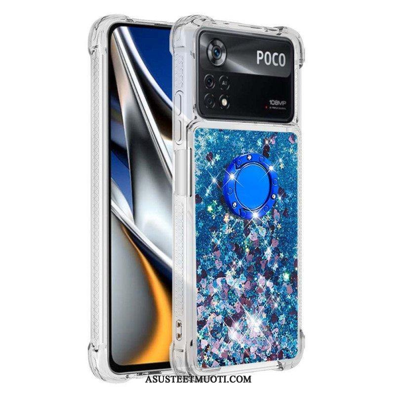 Case Poco X4 Pro 5G Paljetteja Rengastuella