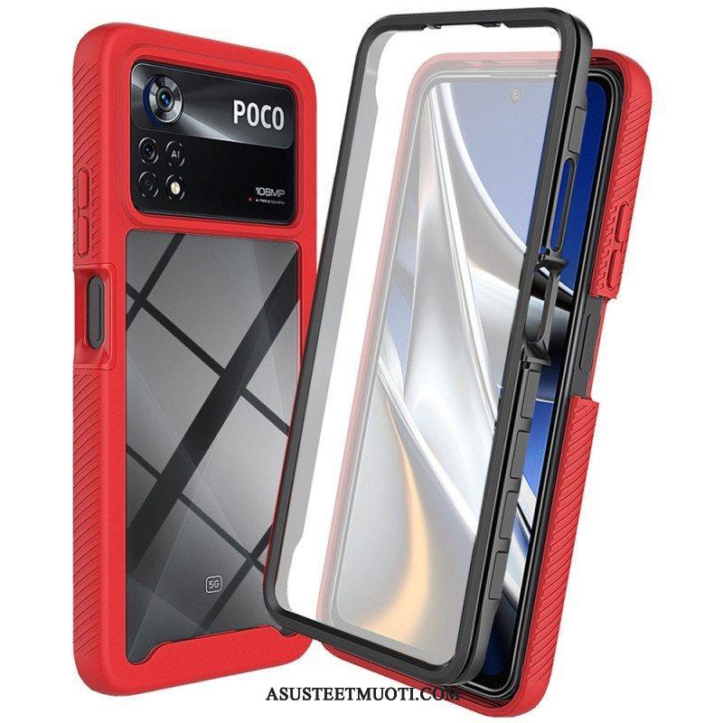 Case Poco X4 Pro 5G Suojakuori Täydellinen Suoja Näyttökalvolla