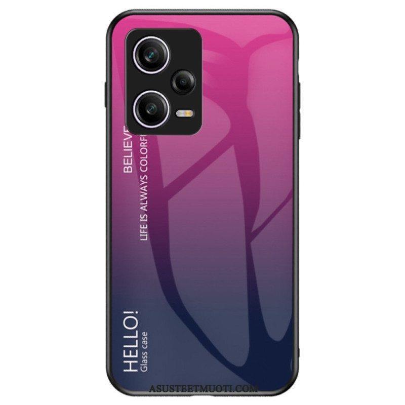 Case Poco X5 Pro 5G Karkaistu Lasi Hello