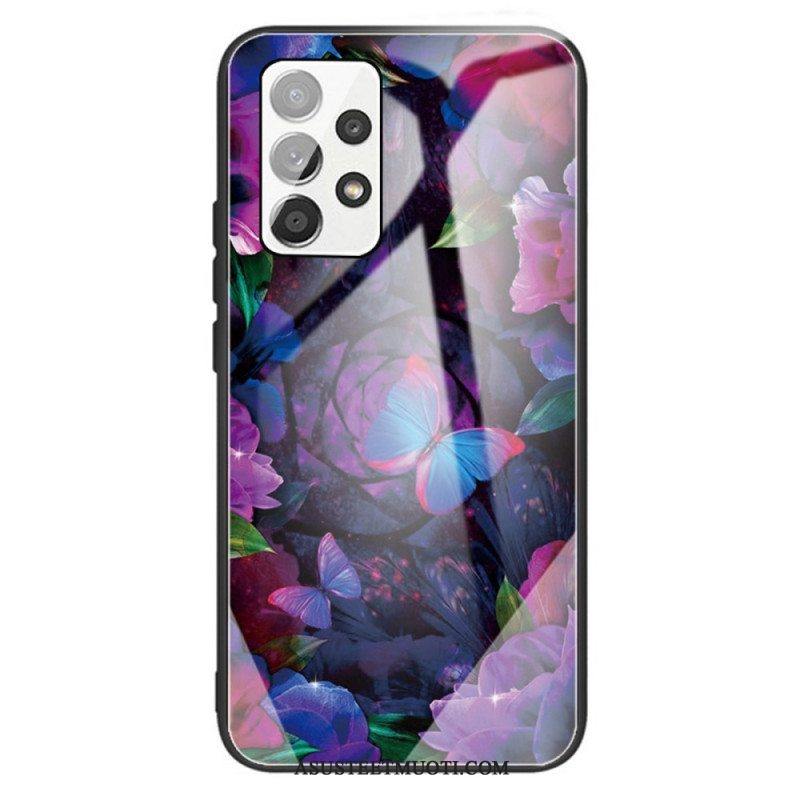 Case Samsung Galaxy A13 Butterflies Variation Karkaistu Lasi