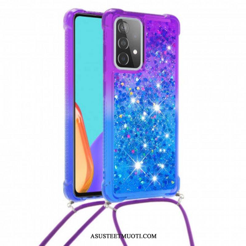 Case Samsung Galaxy A52 4G / A52 5G / A52s 5G Silikonipaljetteja Ja Johto