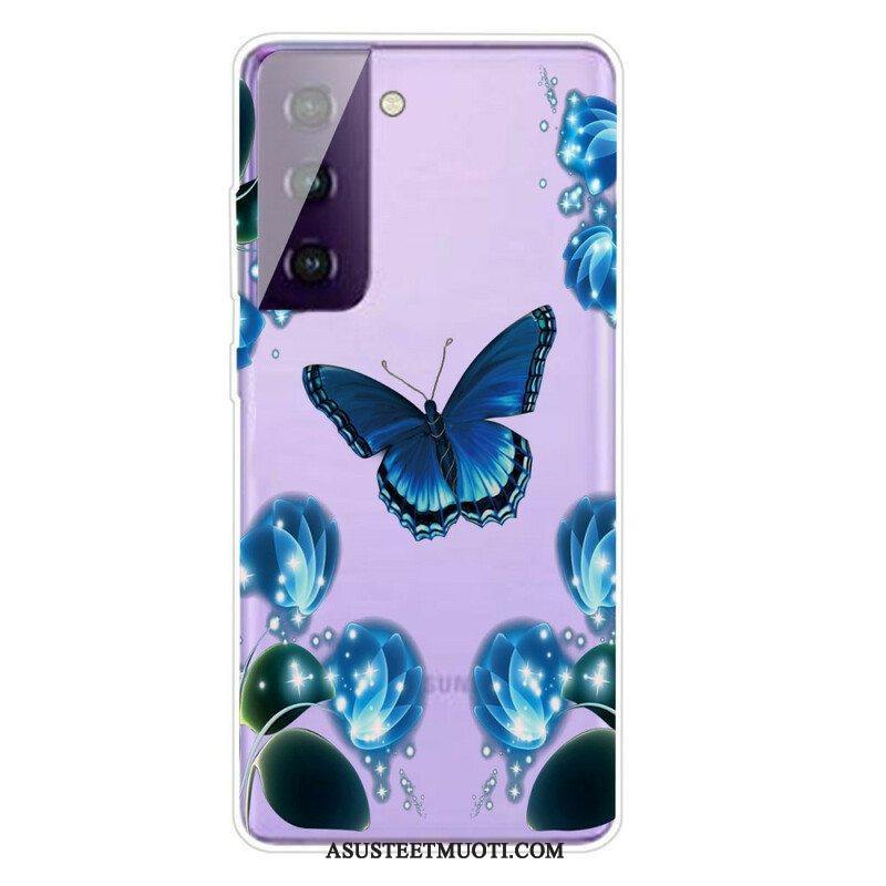 Case Samsung Galaxy S21 FE Erilaisia Perhosia