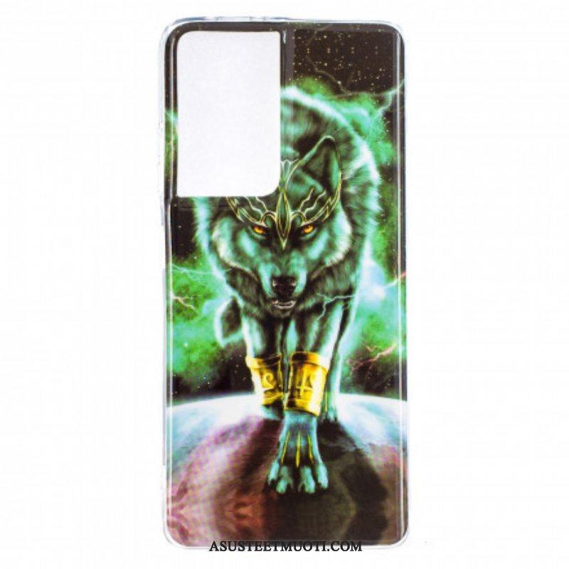 Case Samsung Galaxy S21 Ultra 5G Fluoresoiva Wolf-sarja