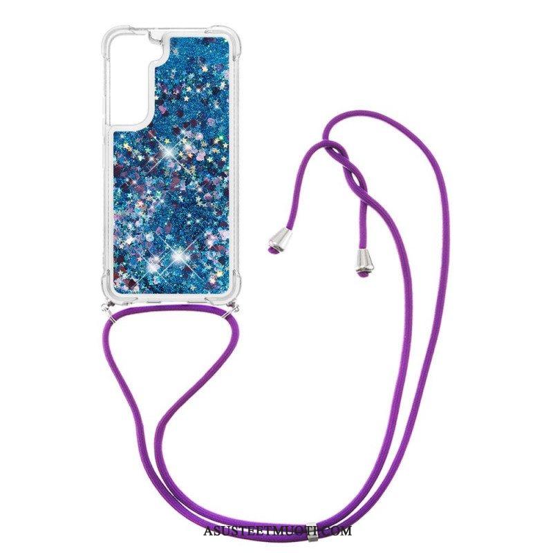 Case Samsung Galaxy S22 5G Paljetteja Kiristysnyörillä