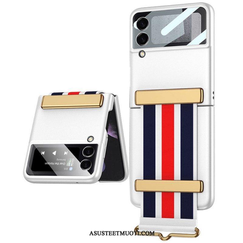 Case Samsung Galaxy Z Flip 3 5G Kotelot Flip Karkaistu Lasi Ja Gkk-hihna