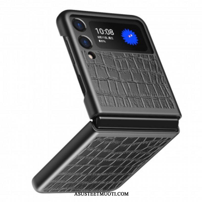 Case Samsung Galaxy Z Flip 3 5G Kotelot Flip Krokotiilin Ihotyyli