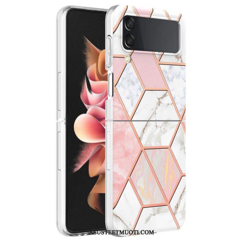 Case Samsung Galaxy Z Flip 4 Kotelot Flip Geometrinen Marmori