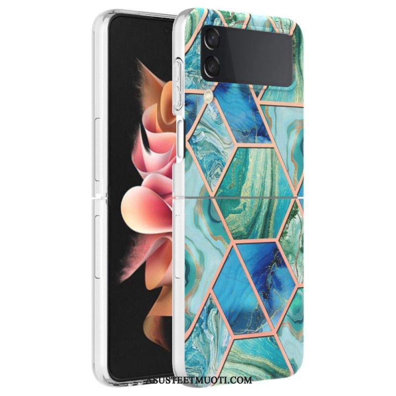 Case Samsung Galaxy Z Flip 4 Kotelot Flip Geometrinen Marmori