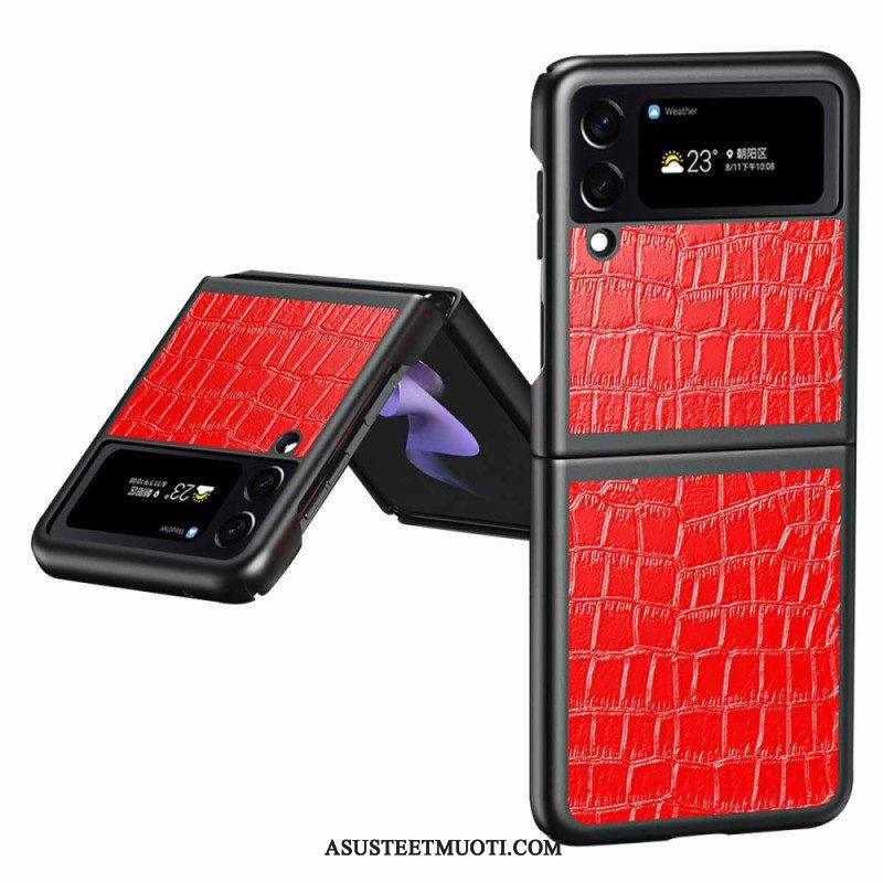 Case Samsung Galaxy Z Flip 4 Kotelot Flip Krokotiilin Ihotyyli