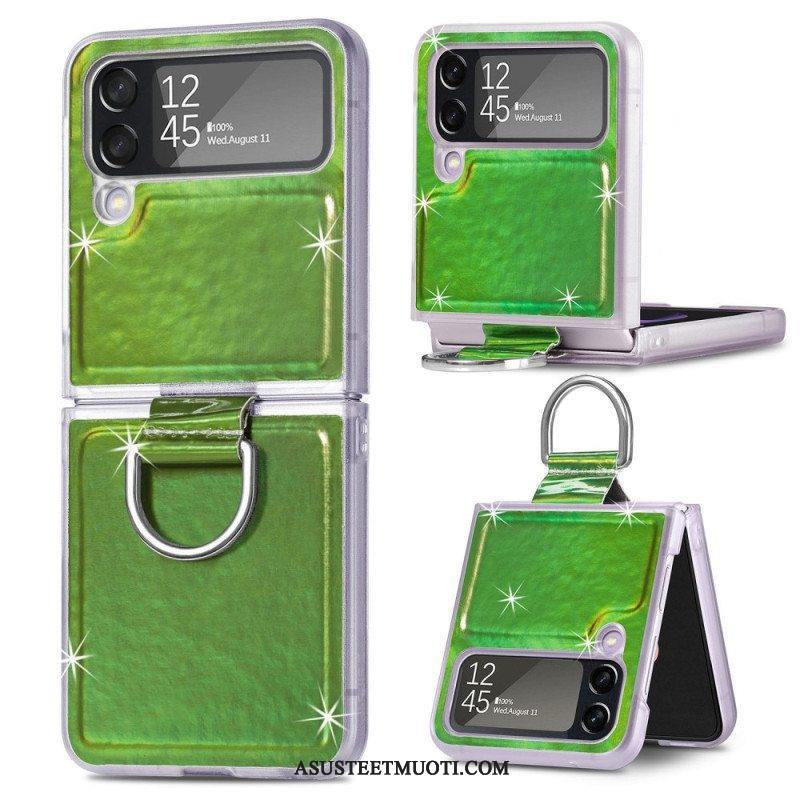 Case Samsung Galaxy Z Flip 4 Kotelot Flip Sähköiset Värit Ja Rengas