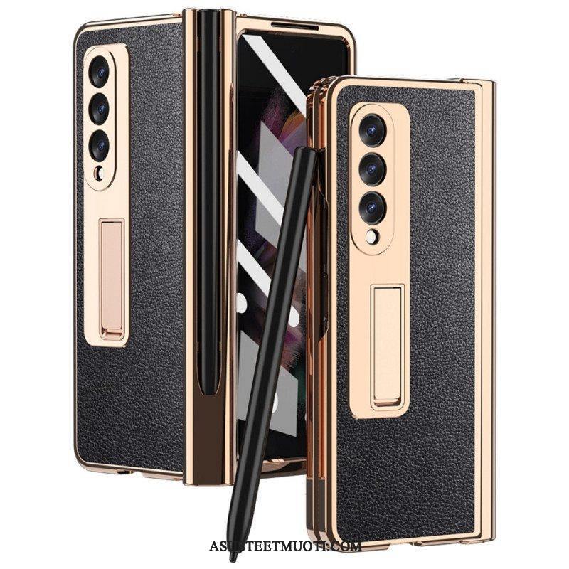 Case Samsung Galaxy Z Fold 3 5G Monitoiminen Litsi-nahka