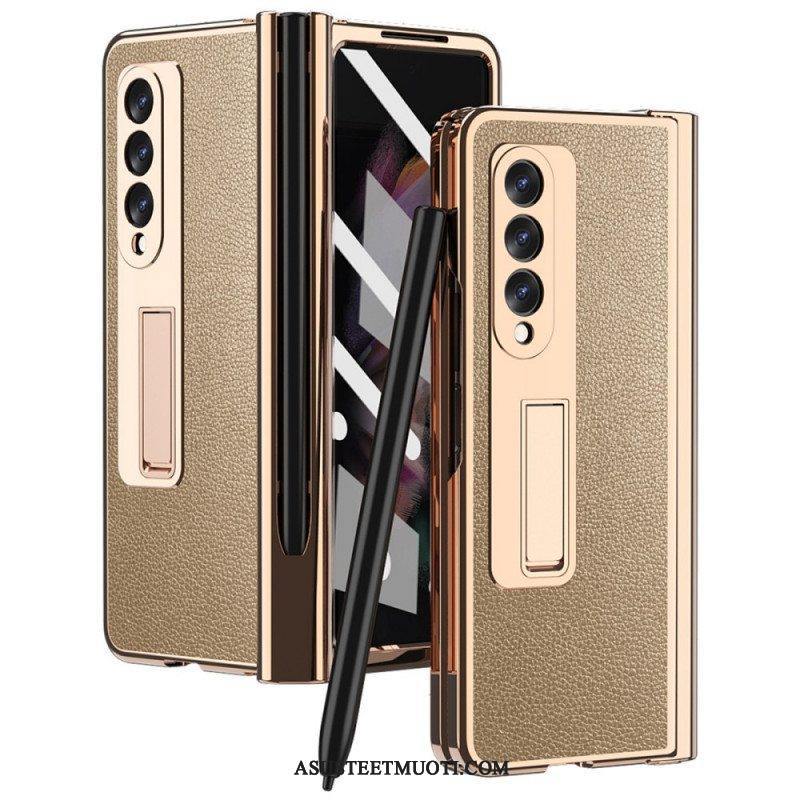 Case Samsung Galaxy Z Fold 3 5G Monitoiminen Litsi-nahka