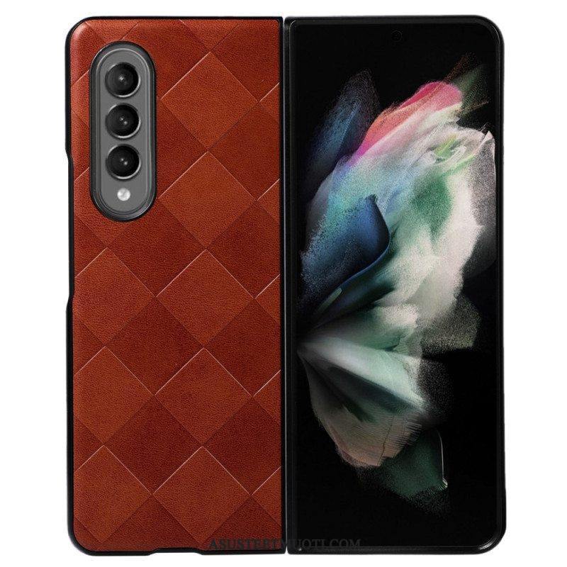 Case Samsung Galaxy Z Fold 4 Keinonahkainen Ruutukuvio