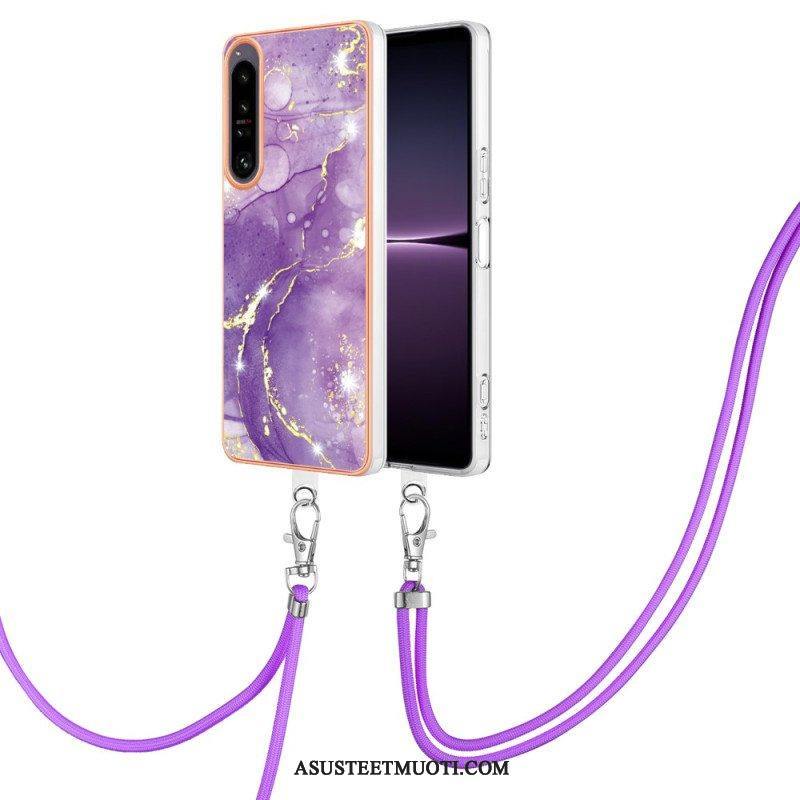 Case Sony Xperia 1 IV Kiristysnyörillä Marmorijohdolla