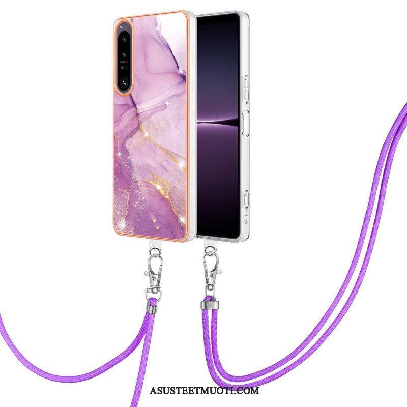 Case Sony Xperia 1 IV Kiristysnyörillä Marmorijohdolla