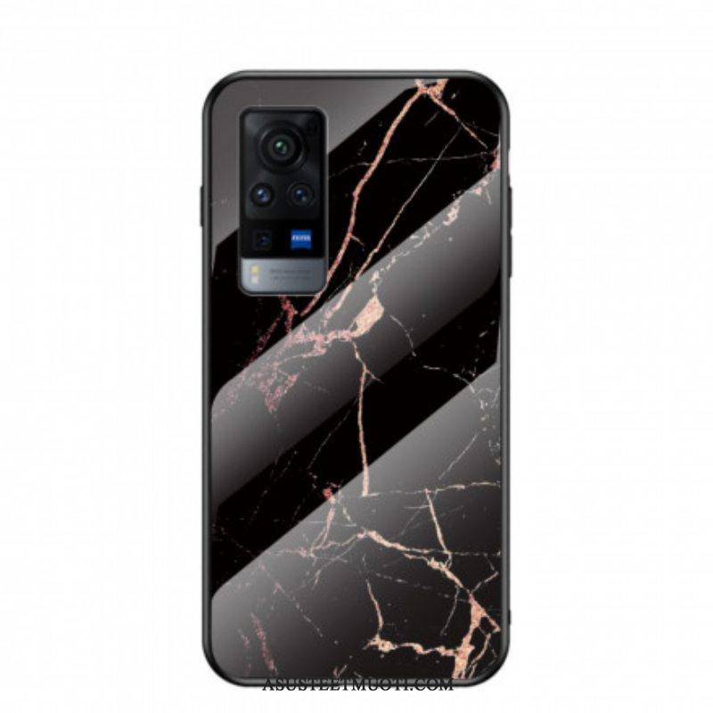 Case Vivo X60 Pro Marmorivärit Karkaistu Lasi