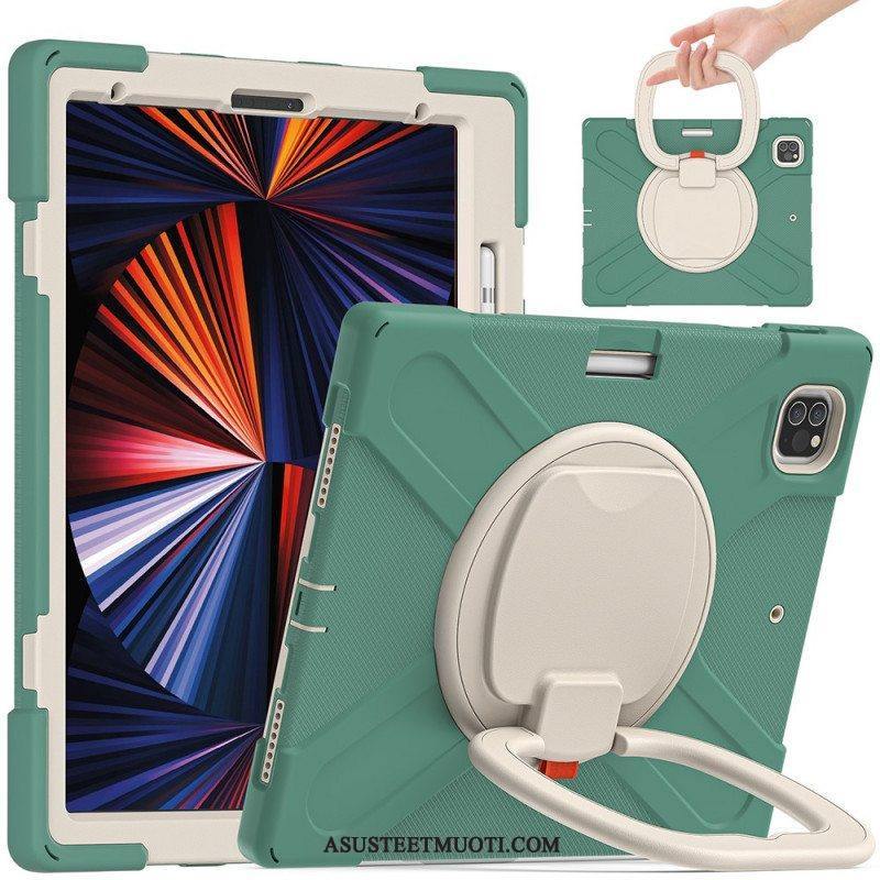Case iPad Pro 12.9" (2022) Erittäin Kestävä Pyörivä Rengastuki