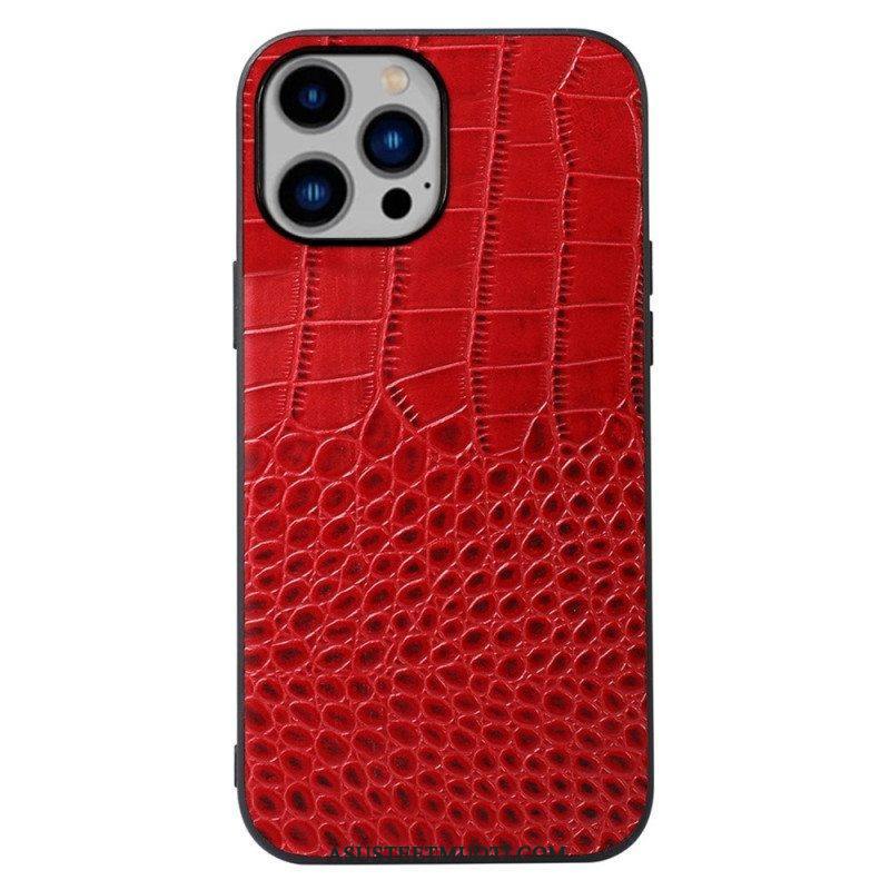 Case iPhone 14 Plus Aito Crocodile Texture -nahka