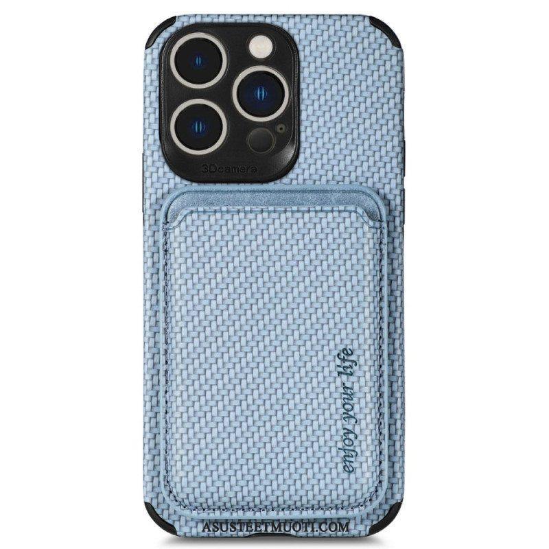 Case iPhone 14 Pro Lompakkokuori Hiilikuitu Ja Magneettinen Lompakko