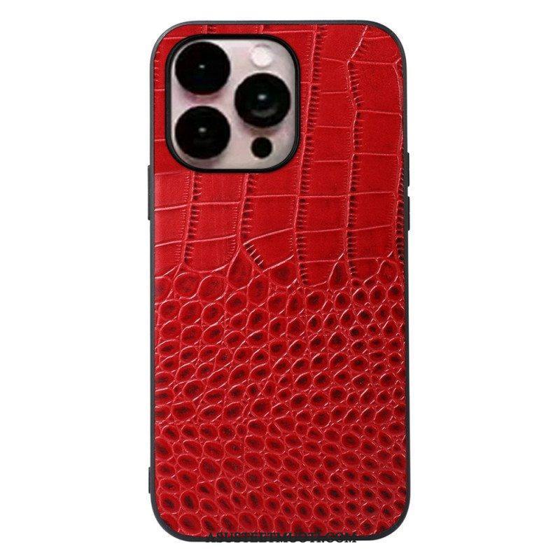 Case iPhone 14 Pro Max Aito Crocodile Texture -nahka