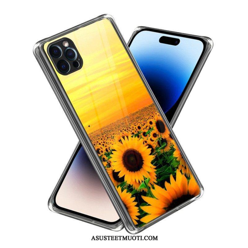 Case iPhone 14 Pro Max Voimakkaat Auringonkukat