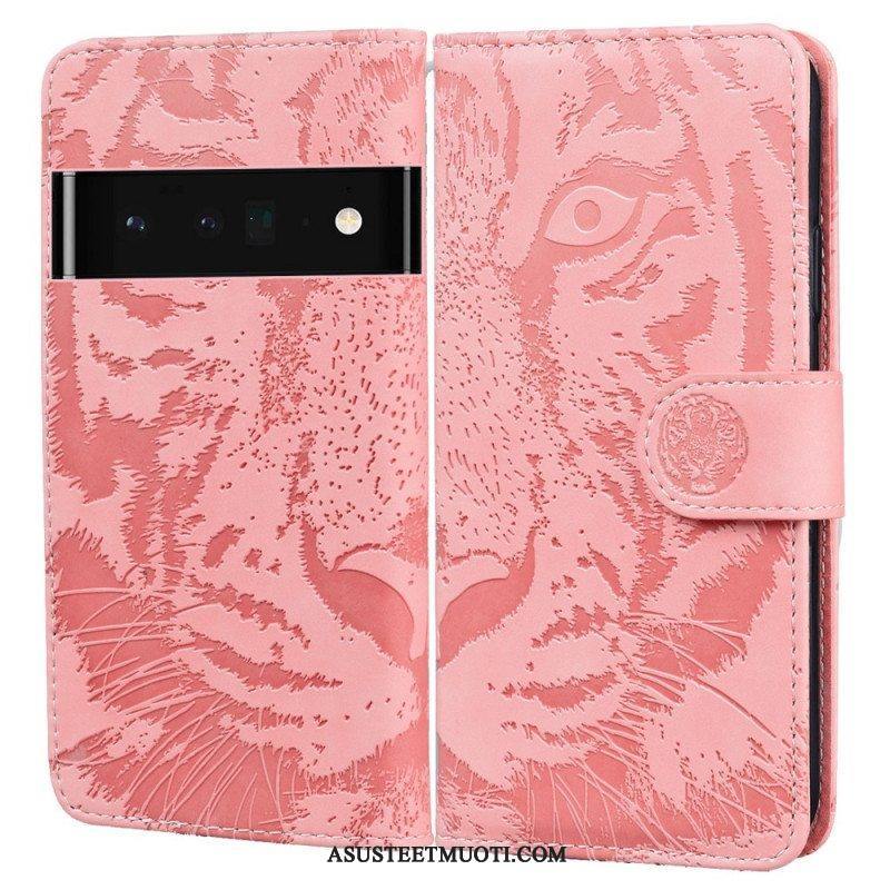 Flip Case Google Pixel 6 Tiger-kasvoprintti