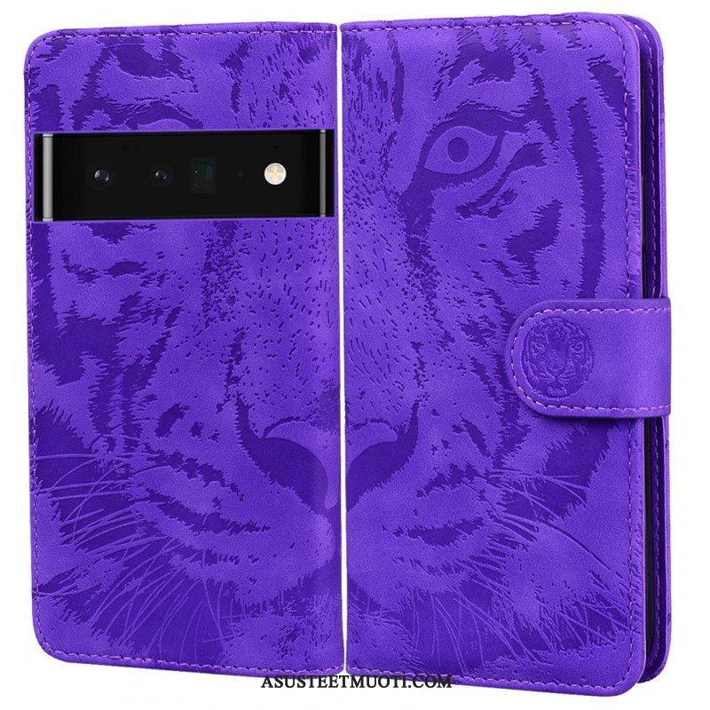 Flip Case Google Pixel 6 Tiger-kasvoprintti