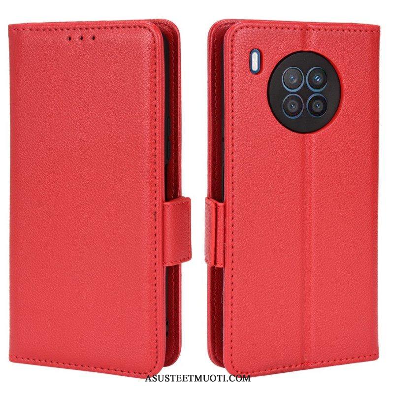 Flip Case Honor 50 Lite Kotelot Flip Läppä Kaksinkertainen Litsi Uusia Värejä