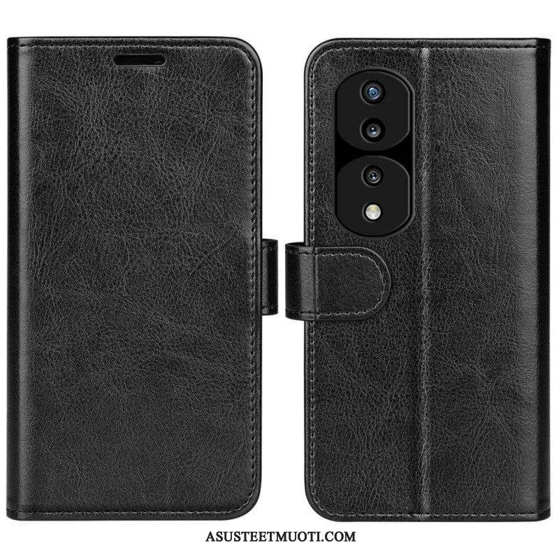 Flip Case Honor 70 Suunnittelija Nahkaefekti