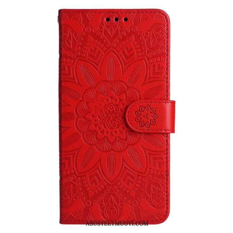 Flip Case Honor 90 Lite Suojaketju Kuori Mandala Hihnalla