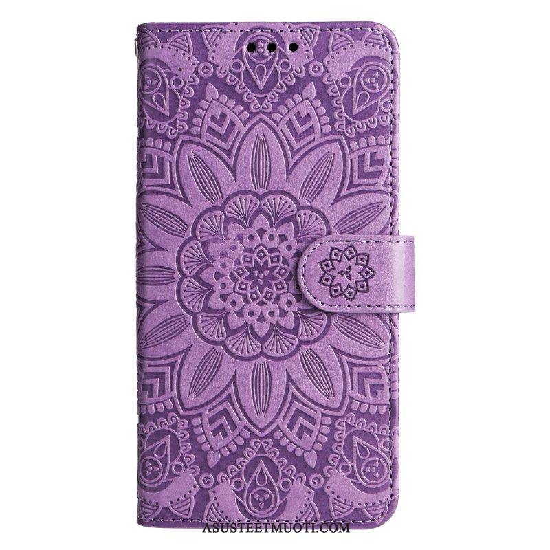 Flip Case Honor 90 Lite Suojaketju Kuori Mandala Hihnalla