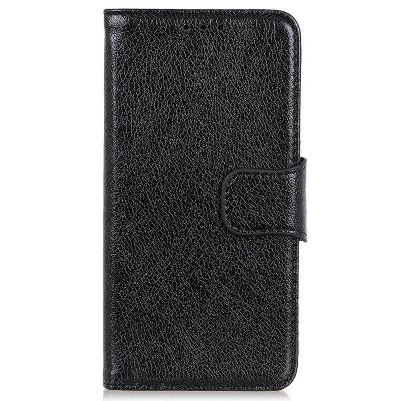 Flip Case Honor Magic 5 Lite Halkaistu Nappan Nahka