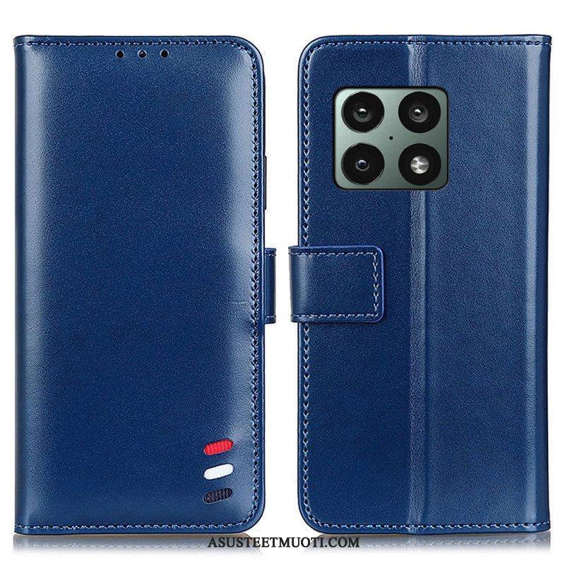 Flip Case OnePlus 10 Pro 5G Kolmivärinen Nahkaefekti