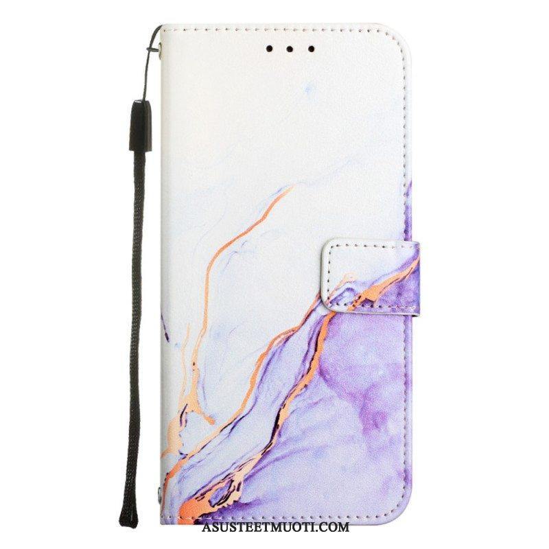 Flip Case OnePlus Nord CE 2 5G Suojaketju Kuori Strip Marble