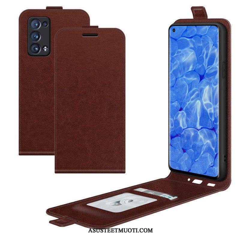 Flip Case Oppo Reno 6 Pro 5G Klassinen Litsi Texture Pystysuora Sulkeminen