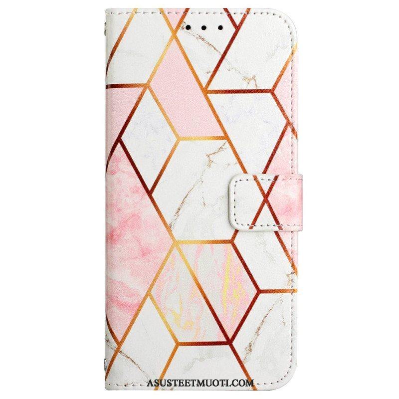 Flip Case Oppo Reno 8 Pro Suojaketju Kuori Strip Marble