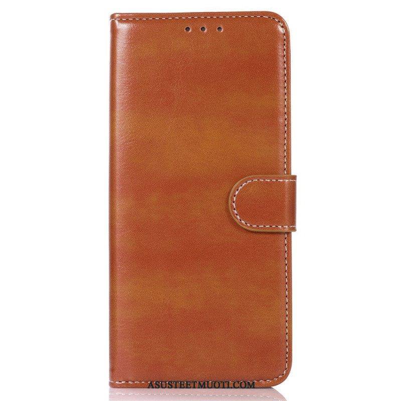 Flip Case Poco F4 Couture-nahkaefekti