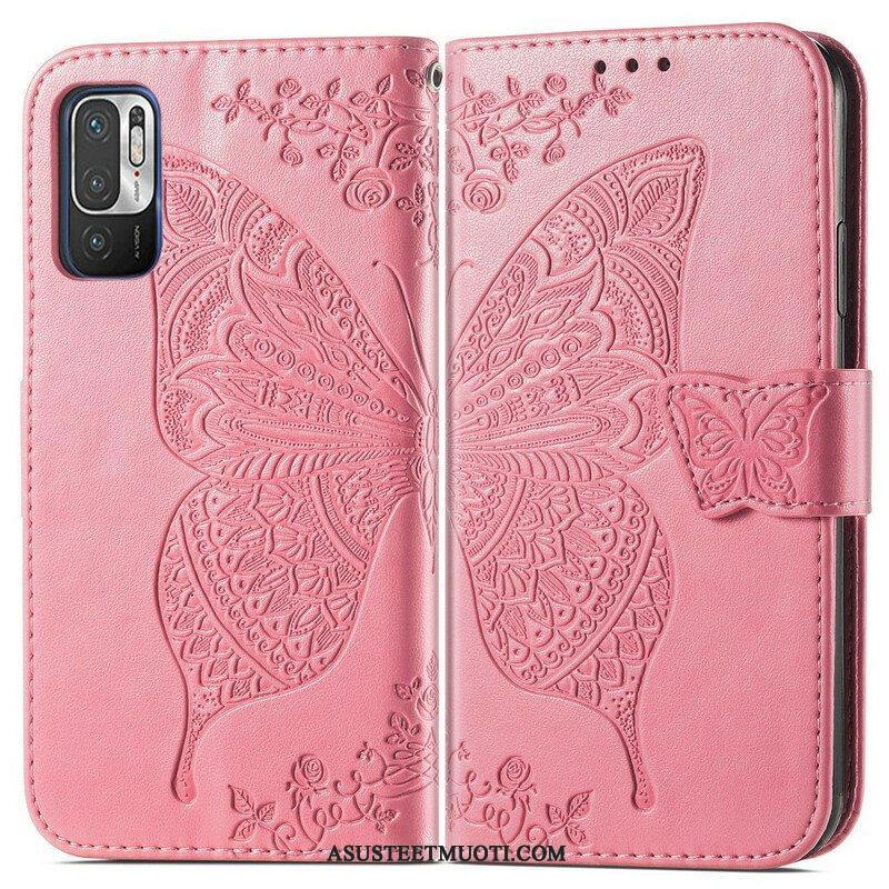 Flip Case Poco M3 Pro 5G Puolikas Perhonen