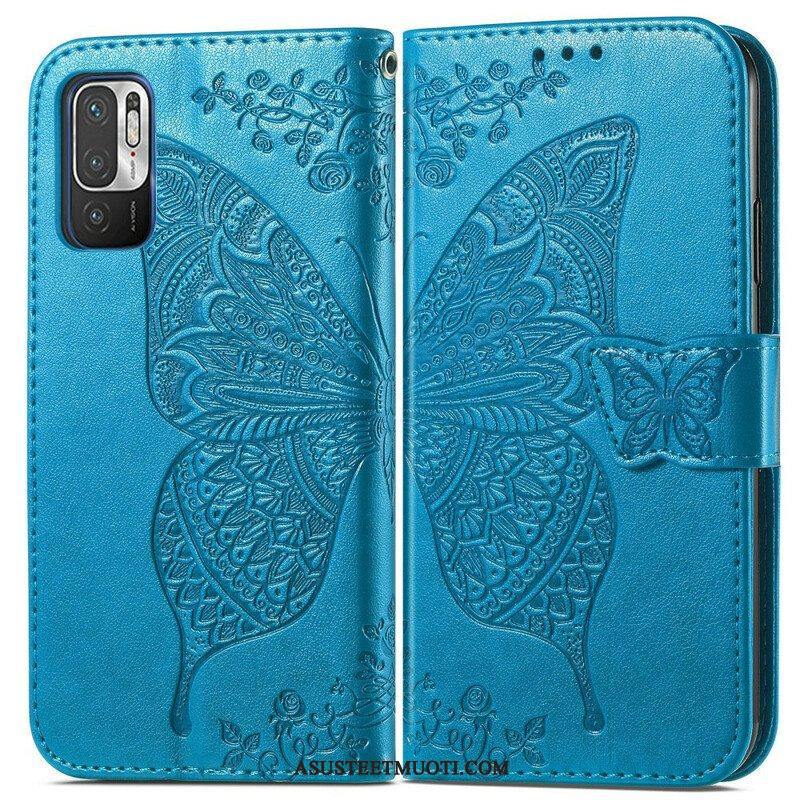 Flip Case Poco M3 Pro 5G Puolikas Perhonen